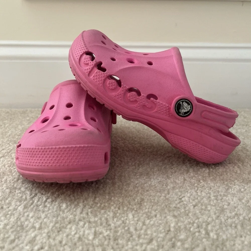 Crocs Baya Clogs Kids Size 12 Pink Slip On Comfort Water Shoes Sandal Toddler